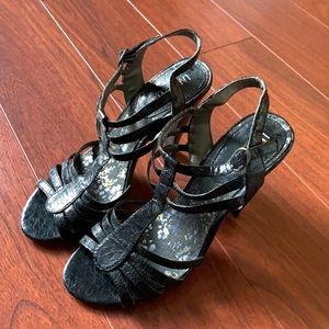 Unlisted strappy black 4.5 inch high heels, perfect for a night out!